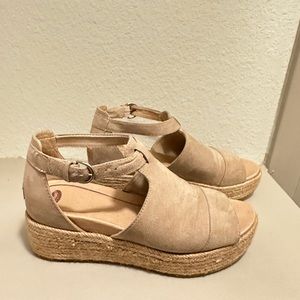 Dr. Scholl's Brie Espadrille Open Toe Platform Wedge Sandals Womens
